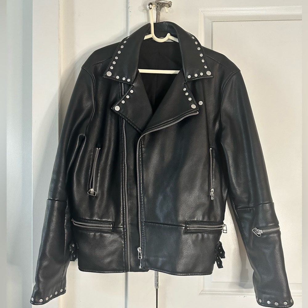Zara Men’s Studded Moto Jacket size large